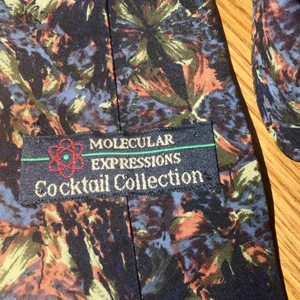 Vtg Molecular Expressions Kamikaze Microscope Cocktail Collection Silk Necktie 4